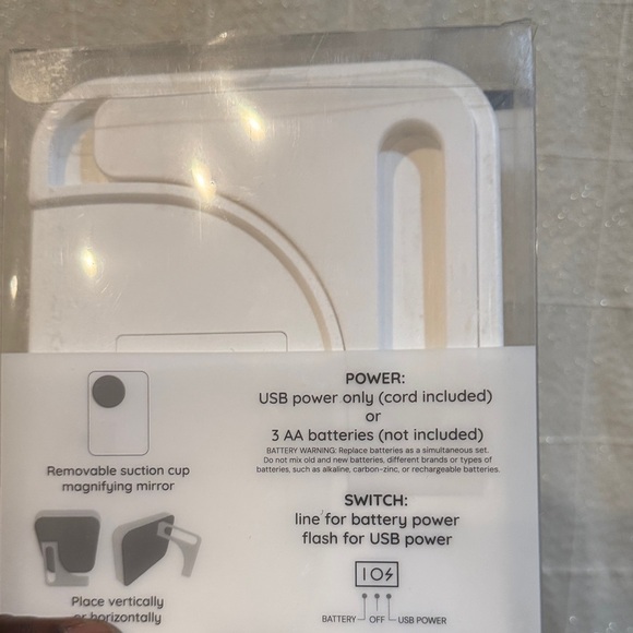 Vanity Mirror with LED Lights - White - Picture 2 of 2